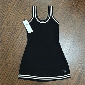 ALO Yoga Black Sheath Mini Dress Sleeveless Scoop Neck